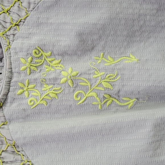 HD in PARIS for Anthropologie Sun Stitched Embroidered Peplum Tank - Size 4 - Picture 5 of 7